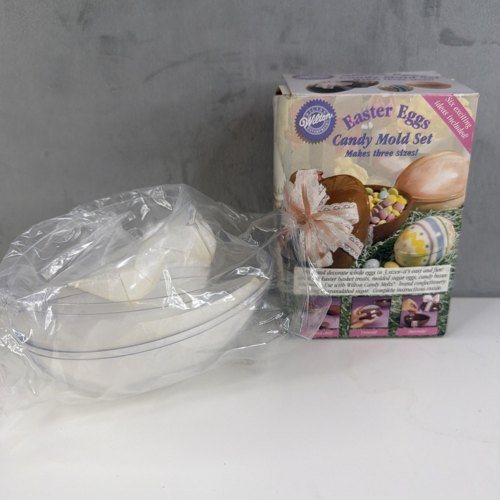 Wilton Easter Eggs Candy Mold Set 3 Sizes 2114-1215 Vintage 1997 NIB